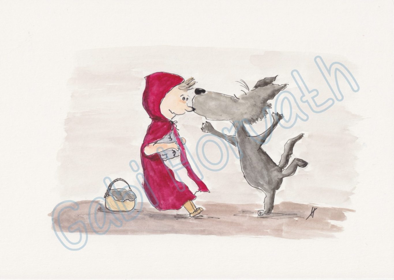 Küsschen Der Wolf küsst Rotkäppchen